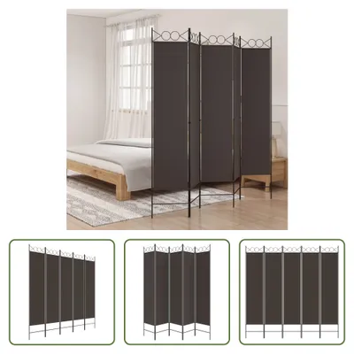 Immagine prodotto di The Living Store 5 pz. Tessuto Paravent Brown 200x200 cm