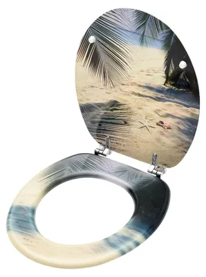 Produktbild von WC-Sitz mit Deckel im Beach Design aus MDF