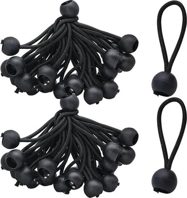 Image de 50 cordes élastiques de 10 cm pour tente, bateau et jardin