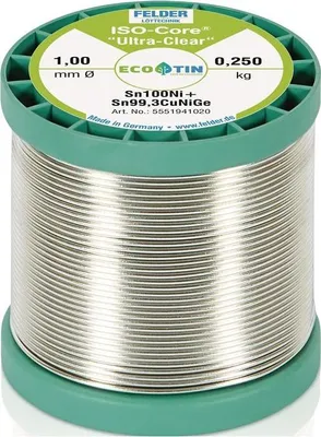 Produktbild von Lötdraht ISO-Core® UltraClear 1mm 250g Sn100Ni+ FELDER
