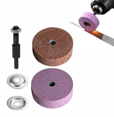 Schleifkopf 75 mm, Körnung 80, Aluminiumoxid, mit Adapter 10 mm