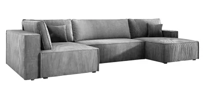 Obrázek produktu pro Rohová sedačka ve tvaru U s funkcí spaní Cord COBRA XL 150x400 cm, obývací část ve tvaru U, rohová sedačka ve tvaru U, sedačka XXL, čalouněný roh, sedačka - levá světle šedá PS55