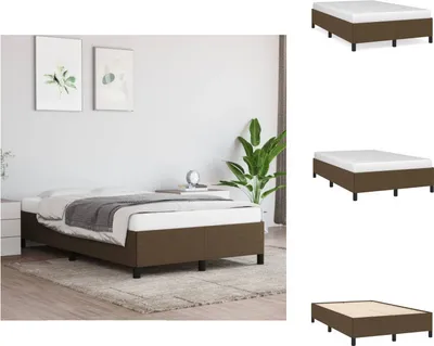 Image de vidaXL Cadre de lit brun foncé 120x200 cm Tissu - Lits et sommiers