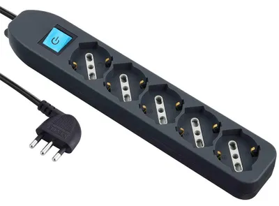 Productafbeelding van Electraline 62065 - Overspanningsbeveiliging met kabel, 1,5 meter, 5 stopcontacten, universeel, zwart