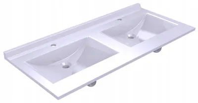 Zdjęcie produktu dla UMYWALKA NASZAFKOWA BIAŁA PROSTOKĄTNA RESIPLAN 120 x 55 CM PODWÓJNA DUŻA
