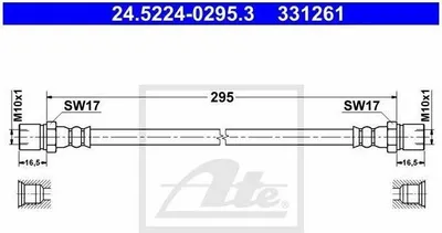 Produktbild von ATE Bremsschlauch vorne für Porsche VW