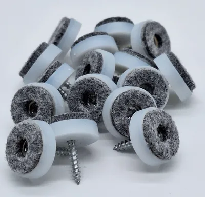 Produktbild von 16 Stk Filzgleiter Möbelgleiter Stuhlgleiter weiß mit Schraube Ø 24 mm
