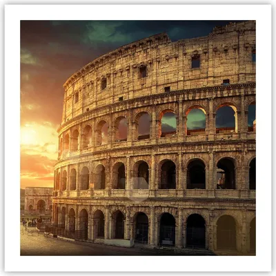 Produktbild von Poster - Poster ohne Rahmen - Coloseum Roma Architektur Italien - 60x60 cm - Wand Bild - Wanddeko - Wandbilder - Kunstposter - Wandposter - Bilder - Kunstdruck - Wandbild - P2XAC60x60-2966