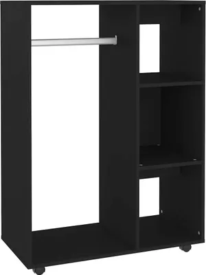 Produktbild von vidaXL Kleiderschrank Schwarz 80x40x110 cm Holzwerkstoff