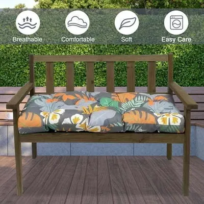 Obrázek produktu pro Vodotěsný polštář na zahradní lavičky, 130x50cm polštářek na lavičku, polštářek na lavičku na terasu, zahradní nábytek, veranda, proutěná pohovka, barevný