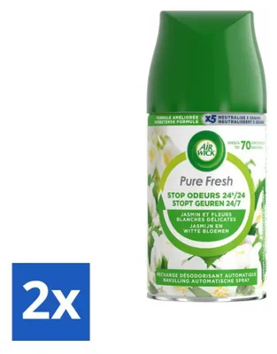 Immagine prodotto di Air Wick Freshmatic Flacone spray automatico Ricarica Gelsomino & Fiori Bianchi 250 ml - Confezione risparmio - 2 pezzi