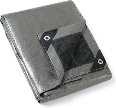 Image de Bâches de protection, avec œillets, imperméables, 4 m x 8 m, gris/noir, bitume, 160 g/m², bâches de protection, bâches polyvalentes, résistantes à la déchirure, résistantes aux UV, résistantes à la moisissure