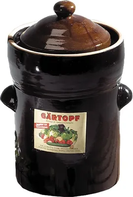 Produktbild von SCHMITT Gärtopf-Set braun 10L mit Deckel und Steinen