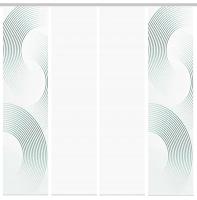 Produktbild von BEXON Schiebegardine, Halbkreismotiv, halbtransparent, 260x60 cm