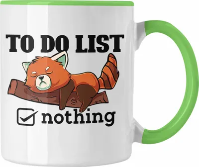 Produktbild von Trendation -  Lustige Roter Panda Tasse Witziges Geschenk für Tierliebhaber (Grün)