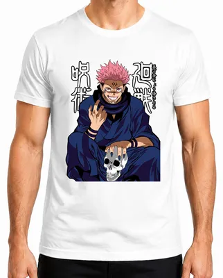 Obrázok produktu pre Sukuna Jujutsu Kaisen démon lebka anime strašidelné ponuré pánske tričko, biele, XXL