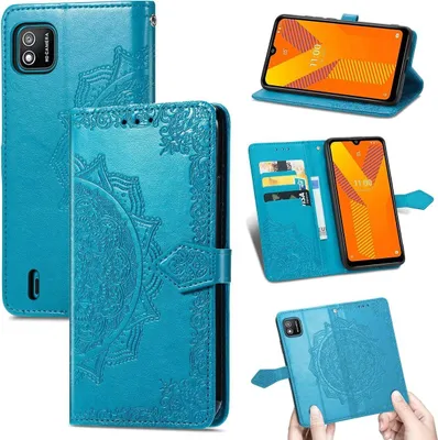 Produktbild von König Design Hülle kompatibel mit Wiko Y62 Kunstleder Handyhülle - Handy Case Blau