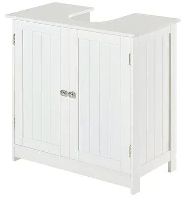 Produktbild von HOMCOM Waschbeckenunterschrank Badschrank mit verstellbarer Ablage Badmöbel Weiß