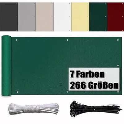 Obrázok produktu pre Ochranná clona na balkón – odolná tkanina proti poveternostným vplyvom s UV ochranou – tmavozelená, 1,20 x 1,00 m