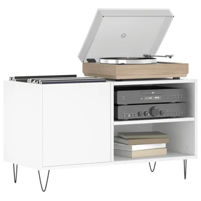 Produktbild von "Rabatt 2026"Plattenschrank Weiß 85x38x48 cm Holzwerkstoff - CD- & DVD-Regale GermanyMöbel66167