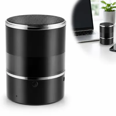Produktbild von WLAN-Überwachungskamera mit Bluetooth-Lautsprecher, 1080P HD, 270° Panorama, Bewegungsalarm, Handy-Benachrichtigung, bis 128 GB