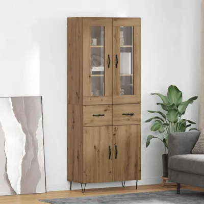Imagen del producto de vidaXL Mueble alto Artisan, roble, 69,5 x 34 x 90 cm, material de madera