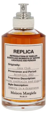 Produktbild von Maison Margiela Replica Jazz Club 100 ml, Männer, Zitrone, Neroli, Pink pepper, Rum, Sage, Vetiver, Styrax, Tabak, Vanille, Spray, Nicht nachfüllbare Flasche