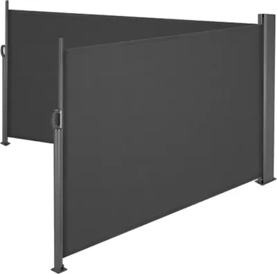 Produktbild von Seitenmarkise – Windschutz – Sichtschutz – Ausziehbar – Terrasse & Garten – Schwarz – 6×1,6m – UV-beständiger Polyester