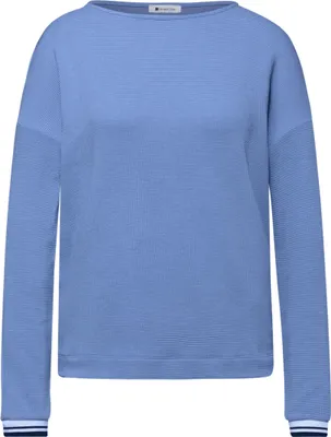 Produktbild von Street One structure shirt w.stripes cuff bonnet blue 38