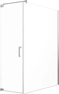 Produktbild von Jungborn Duschtür mit Seitenwand SETTE Drehtür links Seitenwand rechts 80 x 170 cm Profilfarbe chrom Klarglas mit schmut