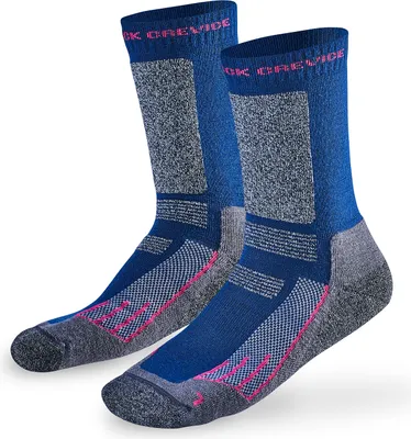 Immagine prodotto di BLACK CREVICE - Donna/Uomo/Bambino - Calze Merino da trekking, sport ed escursionismo | 2 paia | Colore: Navy/Pink | Taglia: 2 (39-42)