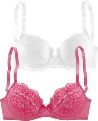 Produktbild von PETITE FLEUR Balconette-BH pink+weiß Größe 85 Cup D