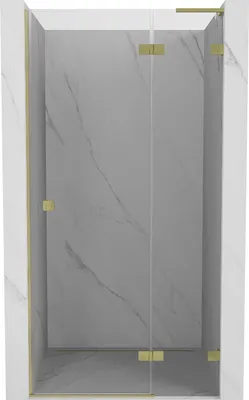 Image de Mexen Lunar L Porte de douche à battants droite 115 cm, transparente, or brossé - 834L-115-000-55-00-P