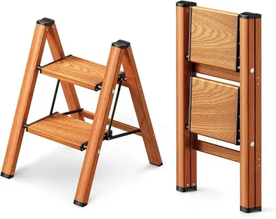 Imagen del producto de Escalera de 2 peldaños, escalera plegable con pedal antideslizante