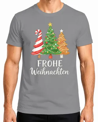 Produktbild von Frohe Weihnachten Weihnachtsbaum Zuckerstange Geschenk Tannenbaum Herren T-Shirt, Grau, L