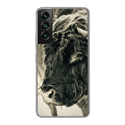 Produktbild von MuchoWow® Handyhülle Schutzhülle Hülle für Samsung Galaxy S22 Plus Schottischer Highlander - Schnee - Hörner Silikon Softcase Handy Hülle - Schutzabdeckung