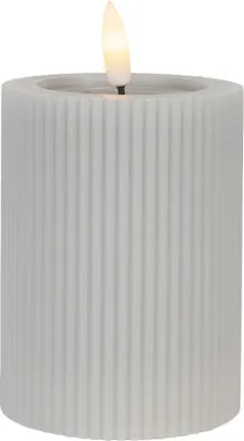 Image de Clayre & Eef Bougie LED Ø 8x13 cm Cire grise