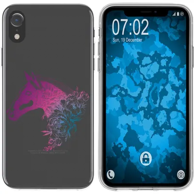 Produktbild von PhoneNatic Case kompatibel mit Apple iPhone Xr Silikon-Hülle Floral Pferd M5-6