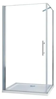 Produktbild von AICA Eckeinstieg 100x195cm Pendeltür mit Seitenwand 100cm 6mm ESG NANO Schwingtür Duschtür Duschabtrennung Duschkabine