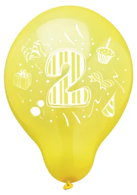 Obrázek produktu pro Papstar Zahlenluftballons Ø 25 cm farbig sortiert Zahl 2