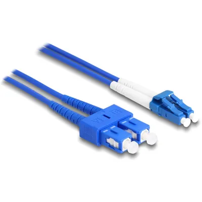Produktbild von DeLOCK 2 m Glasfaser Netzwerkkabel für Netzwerkgerät, Schalter, Medienkonverter - Zweiter Anschluss: 1 x SC Duplex - LSZH - Blau