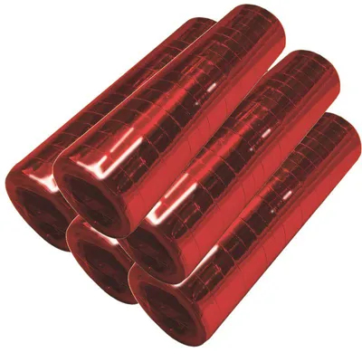Produktbild von 5 Glitzer Luftschlangen rot metallic