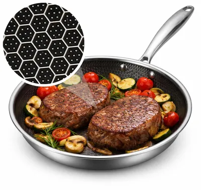 Bratpfanne 24 cm, Edelstahl, antihaft, keramisch, ofenfest bis 280°C