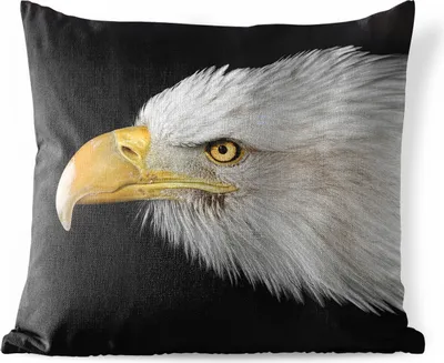 Produktbild von MuchoWow® Outdoor Kissen - Adler - Weiß - Gelb - 50x50 cm - Wetterfest - Lounge Kissen - Komfortabel - Kissen mit Bild