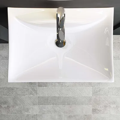 Produktbild von Mai & Mai Waschbecken Aufsatzwaschbecken Hängewaschbecken BTH: 60x44x18cm Weiß aus Keramik inkl. Nano-Beschichtung Brüssel709