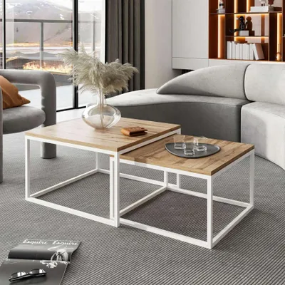 Produktbild von Couchtisch Yoshi 2in1 Kaffeetisch Weißer Eiche Wotan Stirling Artisan