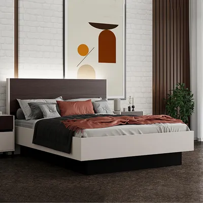 Produktbild von Kamak - Doppelbett, Cremeweiß, Matratzengröße 180x200 cm