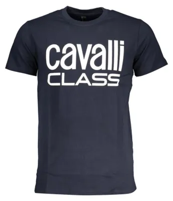 Produktbild von Herren Kurzarm-Shirt in Blau mit Rundhals und modernem Druck