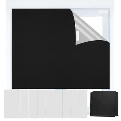 Zdjęcie produktu dla Zasłony zaciemniające, przenośne - 100% czarne, 150x200 cm, montaż bez wiercenia