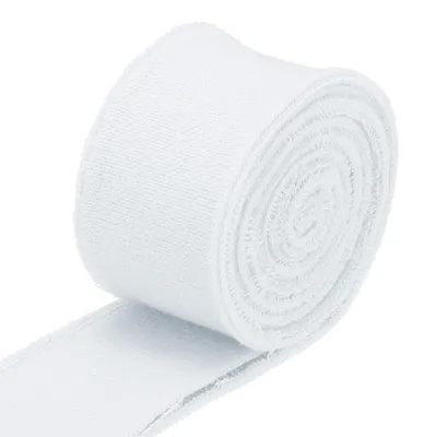Elastische Bündchen mit Rippstruktur, 80 x 3,6 cm, Weiß